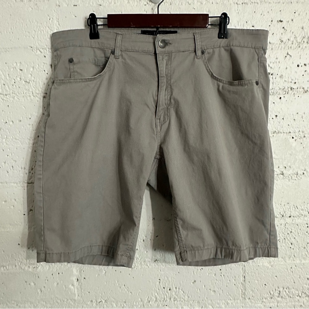 PD&C Mens Shorts 38 Tan Stretch 11" Inseam Flat Front Cotton Blend E14